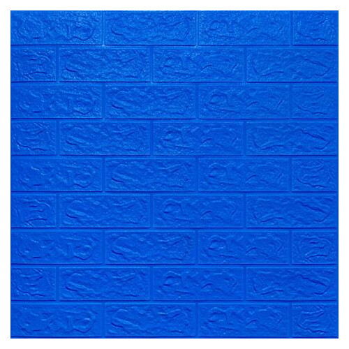 Декоративна 3D панель самоклейка під цеглу Синій 700х770х5мм (003-5) Sticker Wall (SW-00000154) фото №1