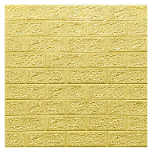 Самоклеюча декоративна 3D панель жовто-пісочна цегла 700x770x5мм (009-5) Sticker Wall (SW-00000028) фото №1