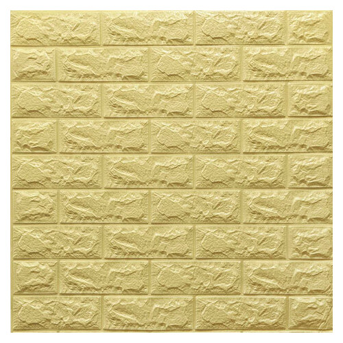 Самоклеюча декоративна 3D панель жовто-пісочна цегла 700x770x7мм (009-7) Sticker Wall (SW-00000046) фото №1