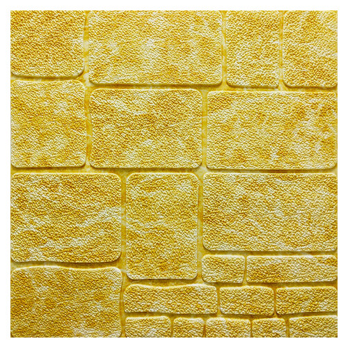 Декоративна 3D панель, що самоклеїться, камінь жовтий мармур 700х700х7мм (152) Sticker Wall (SW-00000220) фото №1