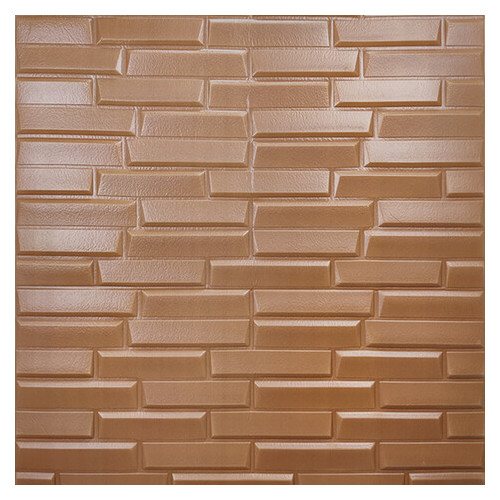 Декоративна 3D панель, що самоклеїться, коричнева кладка 700х770х8 мм (033) Sticker Wall (SW-00000239) фото №1