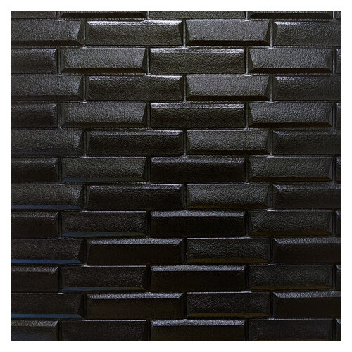 Декоративна 3D панель, що самоклеїться, чорна кладка 700х770х7мм (038) Sticker Wall (SW-00000303) фото №1