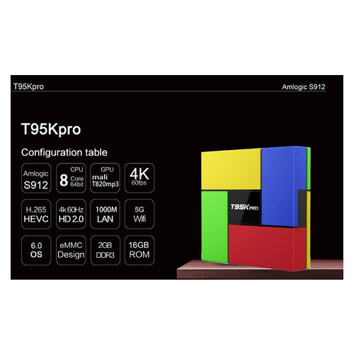 Смарт ТВ Sunvell T95K Pro TV Box Amlogic S912 2/16GB Android 6.0 фото №6