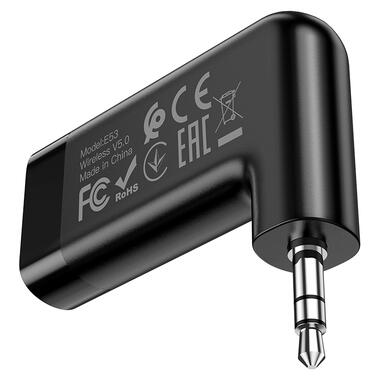 Bluetooth-ресивер HOCO E53 Dawn sound in-car AUX wireless receiver Black (6931474729750) фото №5