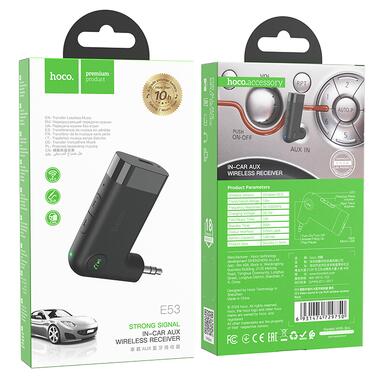 Bluetooth-ресивер HOCO E53 Dawn sound in-car AUX wireless receiver Black (6931474729750) фото №2