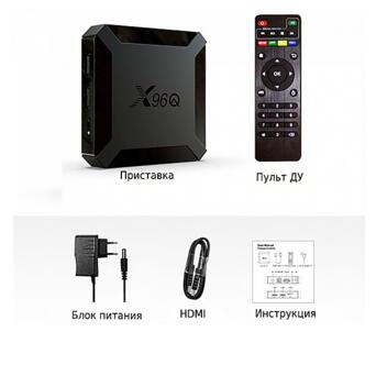 HD приставка Smart TV стаціонарний медіаплеєр (смарт ТВ приставка) Vontar X96Q 1GB/8GB чорний (X96Q-1-8_899) фото №4