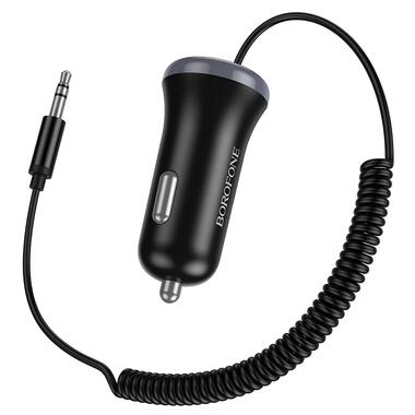 Bluetooth-ресивер BOROFONE BC64 Contento dual-port car BT receiver with built-in cable Black (6941991126567) фото №5
