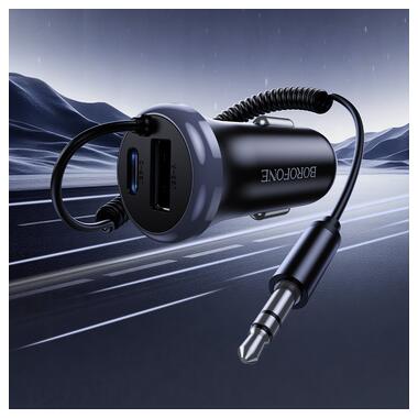 Bluetooth-ресивер BOROFONE BC64 Contento dual-port car BT receiver with built-in cable Black (6941991126567) фото №7