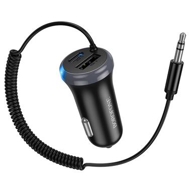 Bluetooth-ресивер BOROFONE BC64 Contento dual-port car BT receiver with built-in cable Black (6941991126567) фото №3