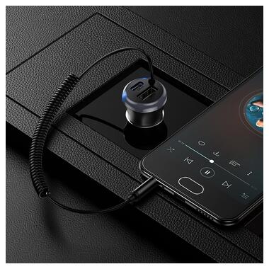 Bluetooth-ресивер BOROFONE BC64 Contento dual-port car BT receiver with built-in cable Black (6941991126567) фото №8