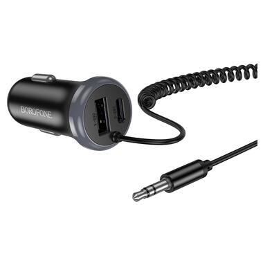 Bluetooth-ресивер BOROFONE BC64 Contento dual-port car BT receiver with built-in cable Black (6941991126567) фото №4