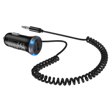 Bluetooth-ресивер BOROFONE BC64 Contento dual-port car BT receiver with built-in cable Black (6941991126567) фото №6