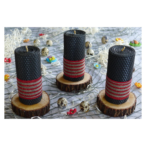 Набор восковых свечей из вощины Favo Felicity- Black 3шт (UZ35QB2020-43) фото №6