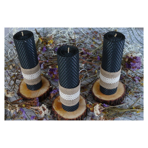 Набор восковых свечей из вощины Favo Liberty- Black 3шт (UZ35QB2020-37-1) фото №6
