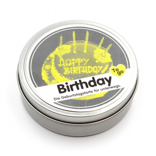Свічка Happy Birthday у металевій баночці фото №3
