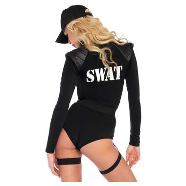 Костюм еротичних спецсил Leg Avenue SWAT Team Babe L, боді, пояс, підв’язки, іграшкова рація, кепка фото №4