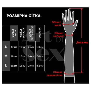 Глянсові вінілові рукавички Art of Sex - Lora, розмір L, колір Чорний фото №4