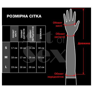 Глянсові вінілові рукавички Art of Sex - Lora, розмір M, колір Червоний фото №5