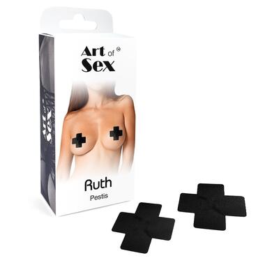 Сексуальні наклейки на груди Art of Sex – Ruth. Чорний фото №3