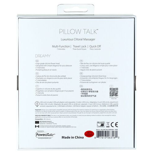 Розкішний вакуумний кліторальний стимулятор Pillow Talk Dreamy Рожевий із кристалом Swarovski фото №2