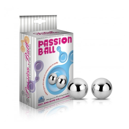 Вагінальні кульки LoveToy Passion Dual Balls Сріблясті фото №1