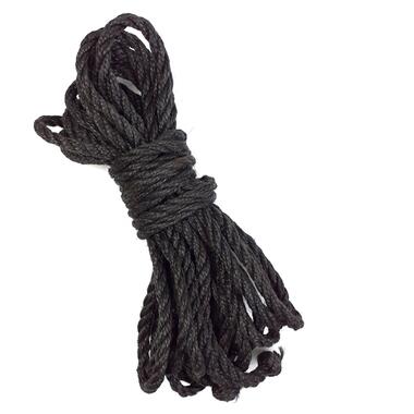 Джутова мотузка Art of Sex BDSM 8 метрів, 6 мм, Чорна фото №1