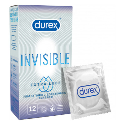 Презервативи Durex Invisible Extra Lube 12 шт (5052197057089) фото №1