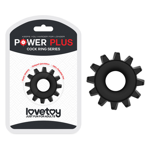 Ерекційне кільце LoveToy Power Plus Cockring 3 Чорне фото №1
