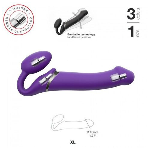 Безремневий страпон з вібрацією Strap-On-Me Vibrating Фіолетовий XL фото №6
