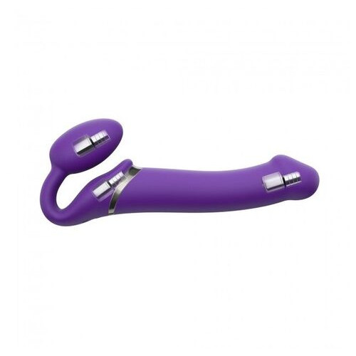 Безремневий страпон з вібрацією Strap-On-Me Vibrating Фіолетовий XL фото №4