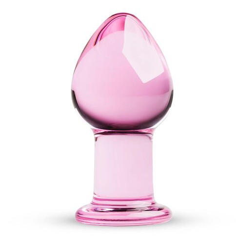 Рожева анальна пробка зі скла Gildo Pink Glass Buttplug No. 27 фото №1