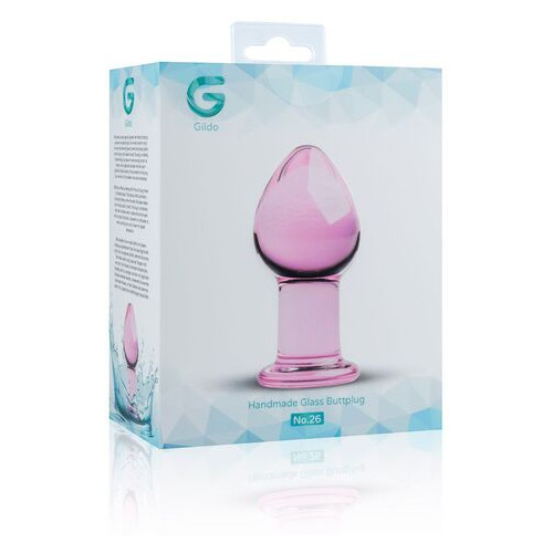 Рожева анальна пробка зі скла Gildo Pink Glass Buttplug No. 27 фото №5