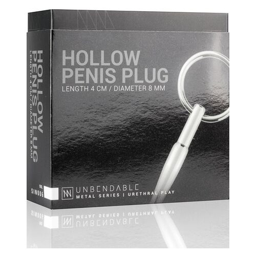 Полый уретральный стимулятор Sinner Gear Unbendable - Hollow Penis Plug, длина 4см, диаметр 8мм фото №5