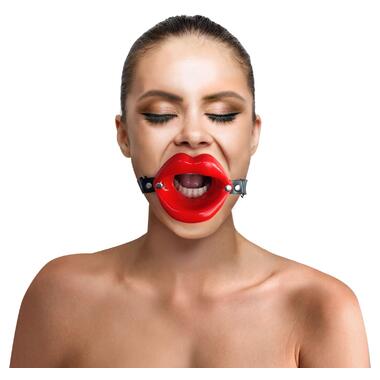Кляп-розширювач у формі губ на ремінці Art of Sex натуральна шкіра Gag Lips фото №2
