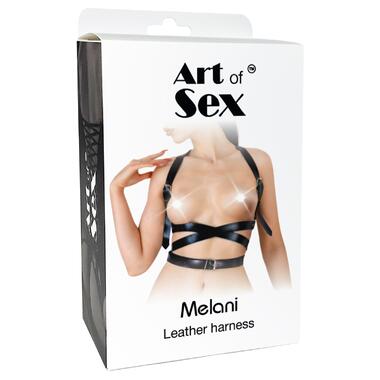 Шкіряна портупея Art of Sex - Melani Leather harness, Чорна XS-M фото №3