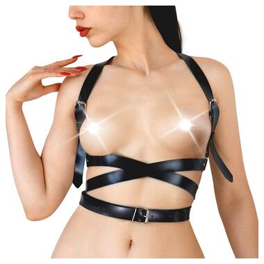 Шкіряна портупея Art of Sex - Melani Leather harness, Чорна XS-M фото №5