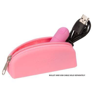 Сумка для зберігання секс-іграшок PowerBullet Silicone Zippered Bag Рожева фото №4