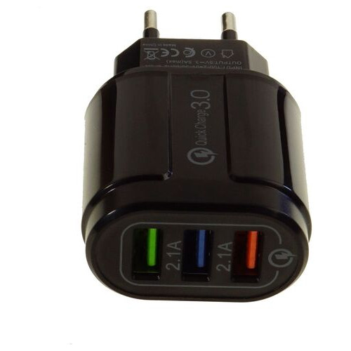 Зарядное устройство Supretto на 3 USB порта, Quick charge 3.0 (5988) фото №3