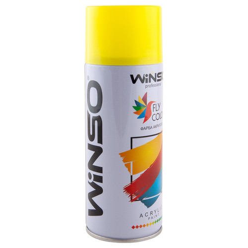 Фарба акрилова, Winso Spray 450ml, жовтий (TRAFFIC YELLOW/RAL1023) фото №2