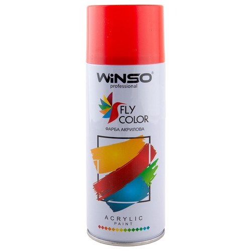 Фарба акрилова, Winso Spray 450ml, світло-червоний (TRAFFIC RED/RAL3020) фото №1