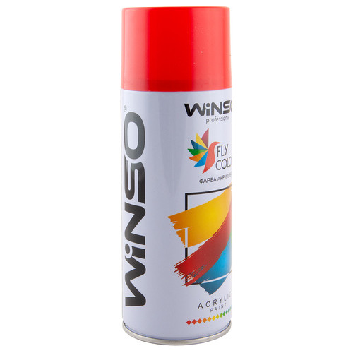Фарба акрилова, Winso Spray 450ml, світло-червоний (TRAFFIC RED/RAL3020) фото №2