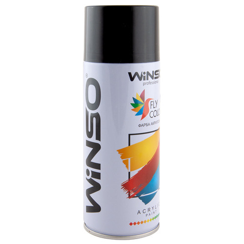 Фарба акрилова, Winso Spray 450ml, чорний матовий (MATT BLACK/RAL9005) фото №2