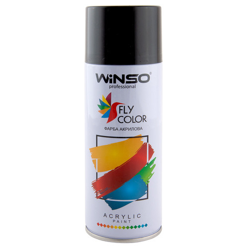 Фарба акрилова, Winso Spray 450ml, чорний матовий (MATT BLACK/RAL9005) фото №1