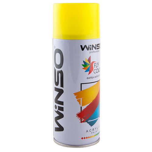 Акрилова спрей фарба Winso Spray флуоресцентна 450мл кислотно-жовтий (YELLOW) фото №2