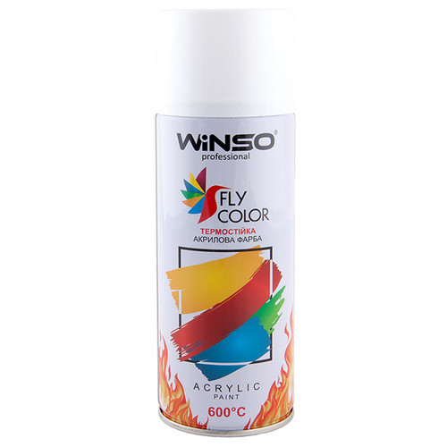 Акрилова термостійка Winso Spray спрей-фарба 600 450мл блідий (WHITE/RAL9010) фото №1