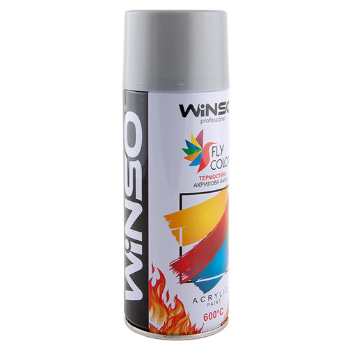 Акрилова термостійка Winso Spray спрей-фарба 600 450мл срібло-сірий (SILVER GREY/RAL9022) фото №2