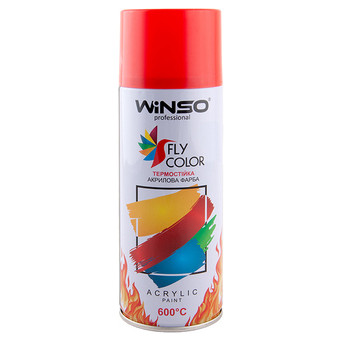 Акрилова термостійка спрей-фарба 600 450мл Winso червоно-червоний (FLAME RED/RAL3000) (880430) фото №1