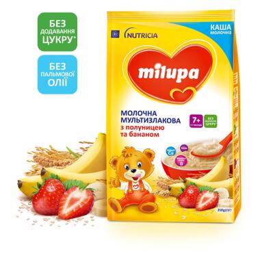 Дитяча каша Milupa Молочна мультизлакова з полуницею та бананом від 7 міс 210 г (5900852058615) фото №1