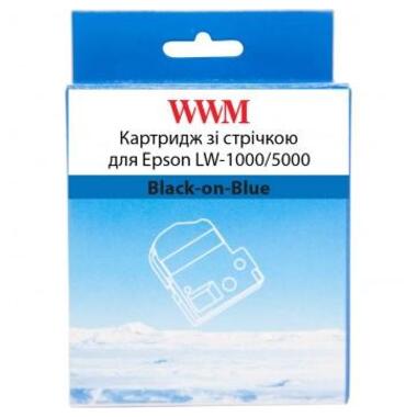 Картридж с лентой WWM для Epson LW-1000/5000 36mm х 8m Black-on-Blue (WWM-SC36B) фото №1