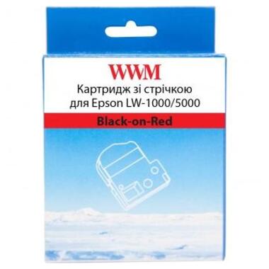Картридж с лентой WWM для Epson LW-1000/5000 36mm х 8m Black-on-Red (WWM-SC36R) фото №1